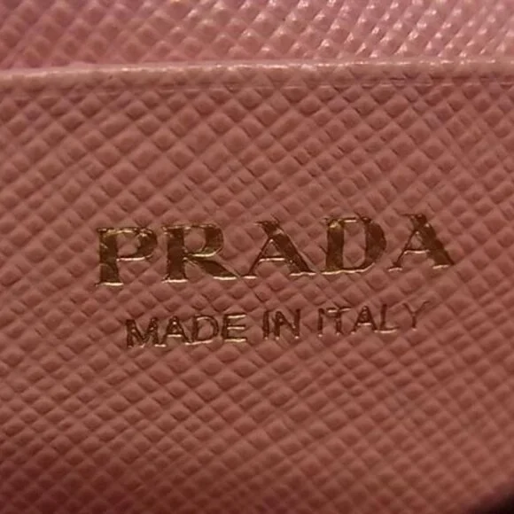 Prada Card Case Business Card Holder 1 Mc122 Petalo Pink Saffiano Leather - Picture 6 of 7